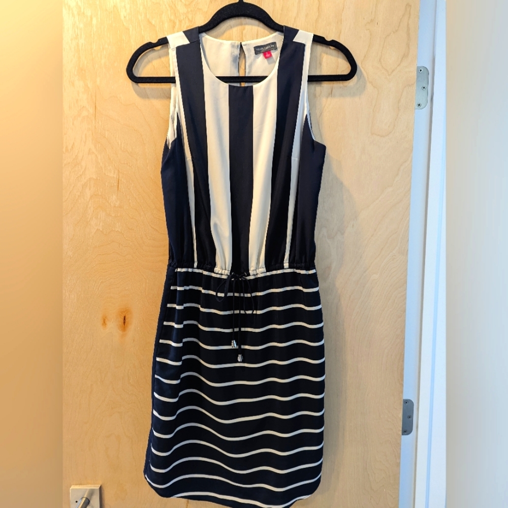 Navy and white Vince Camuto dress